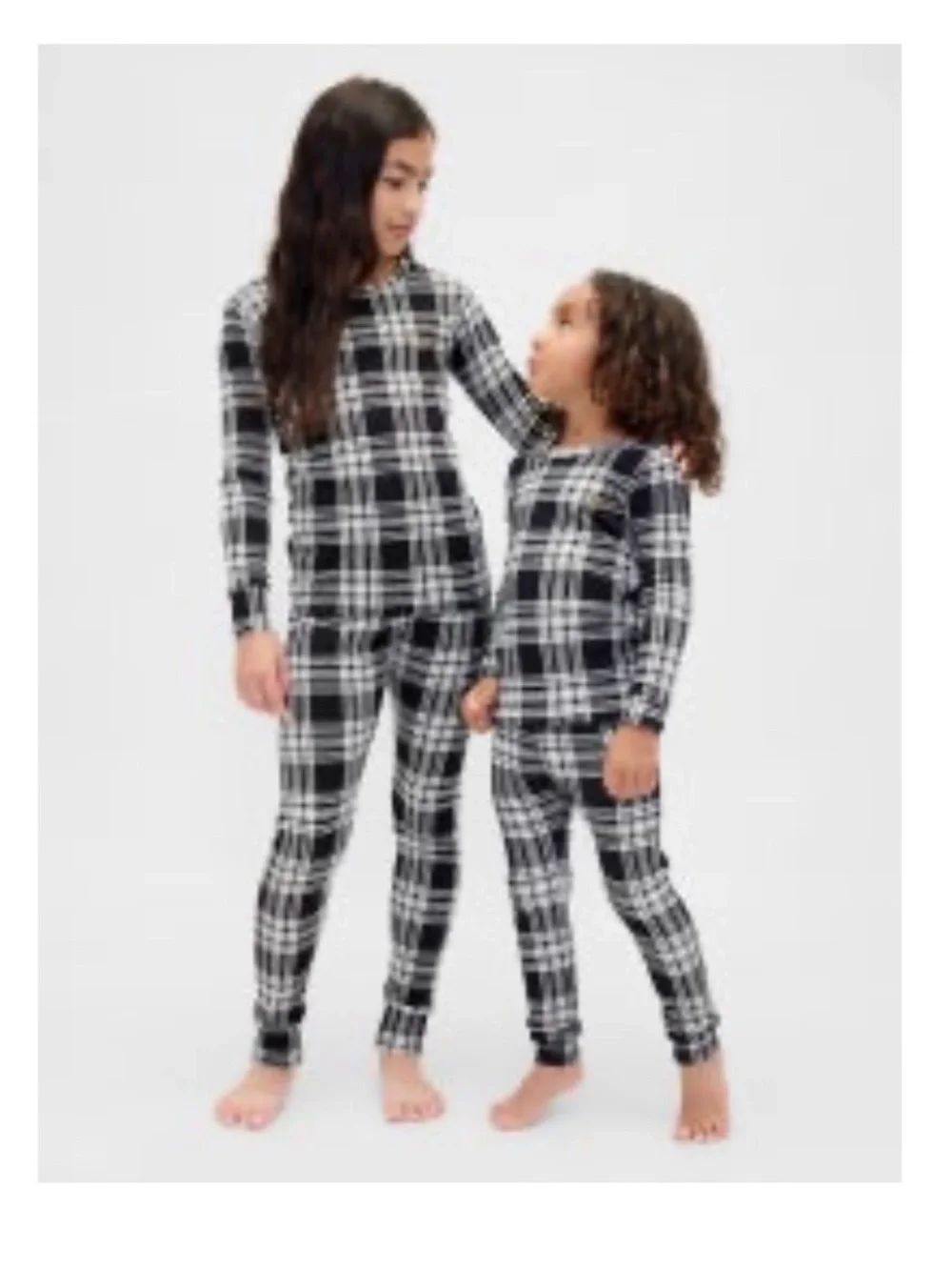 GAP Kids Organic Brushed Cotton Holiday PJ Set | Size 3 | Black & white plaid